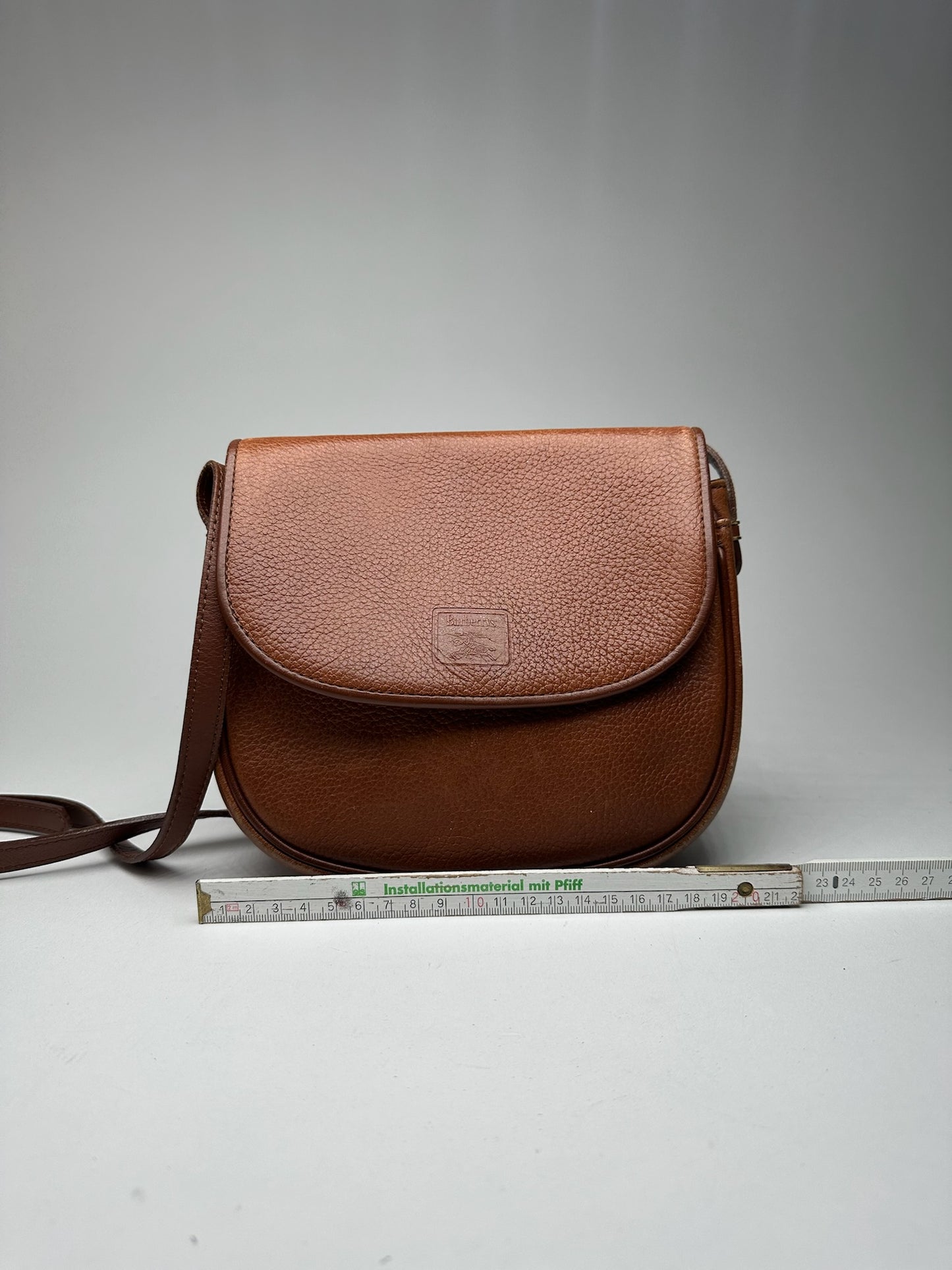 Sac bandoulière vintage Burberry en cuir marron