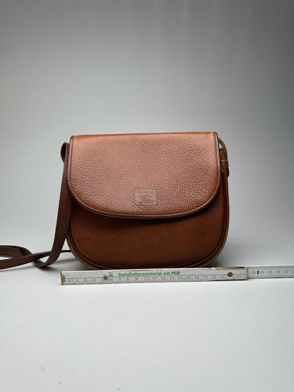 Sac bandoulière vintage Burberry en cuir marron