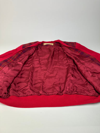 Vintage Dior Silk Cotton Cardigan Red Maroon M
