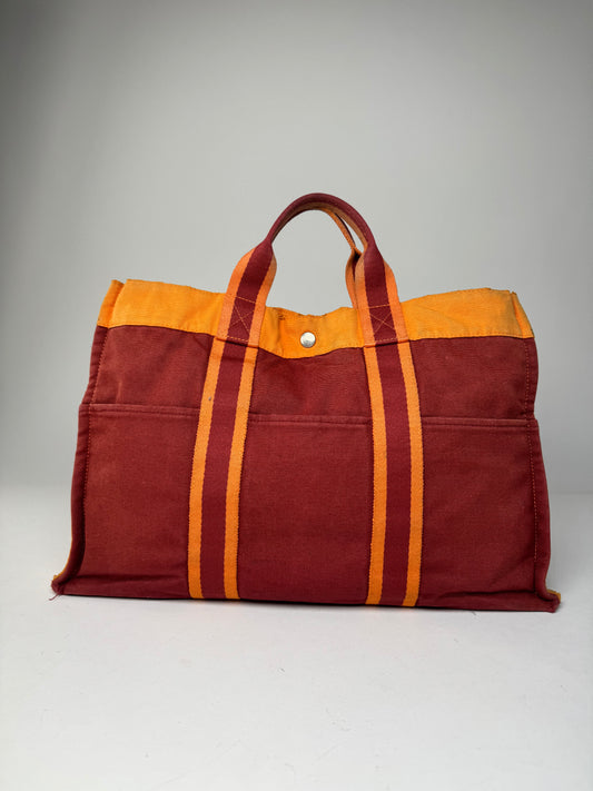 Vintage Hermes Tote Bag Orange Yellow
