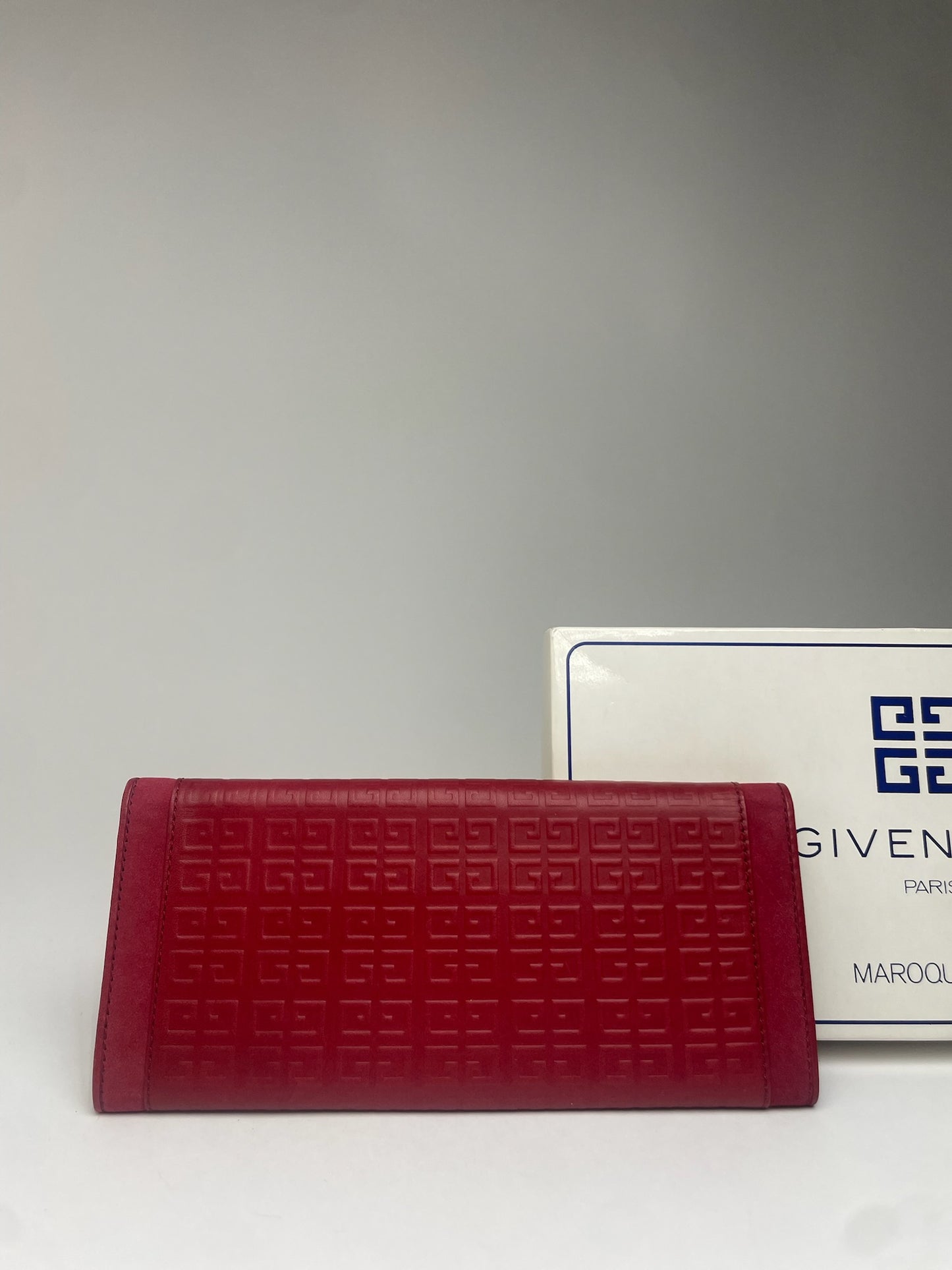 Vintage Givenchy Monogram Leather Long Etui Red