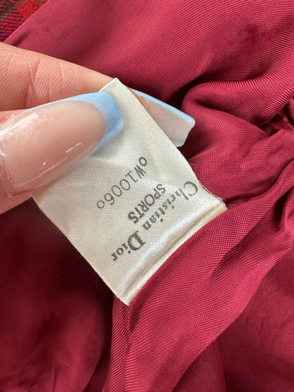 Vintage Dior Silk Cotton Cardigan Red Maroon M