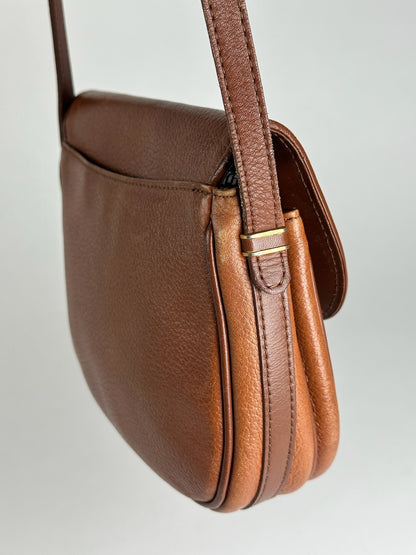 Sac bandoulière vintage Burberry en cuir marron