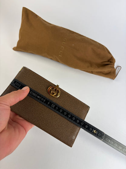 Vintage Gucci Pebbled Leather Bifold Wallet Late 1970s Dark Brown