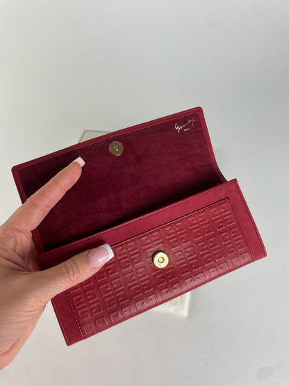 Vintage Givenchy Monogram Leather Long Etui Red