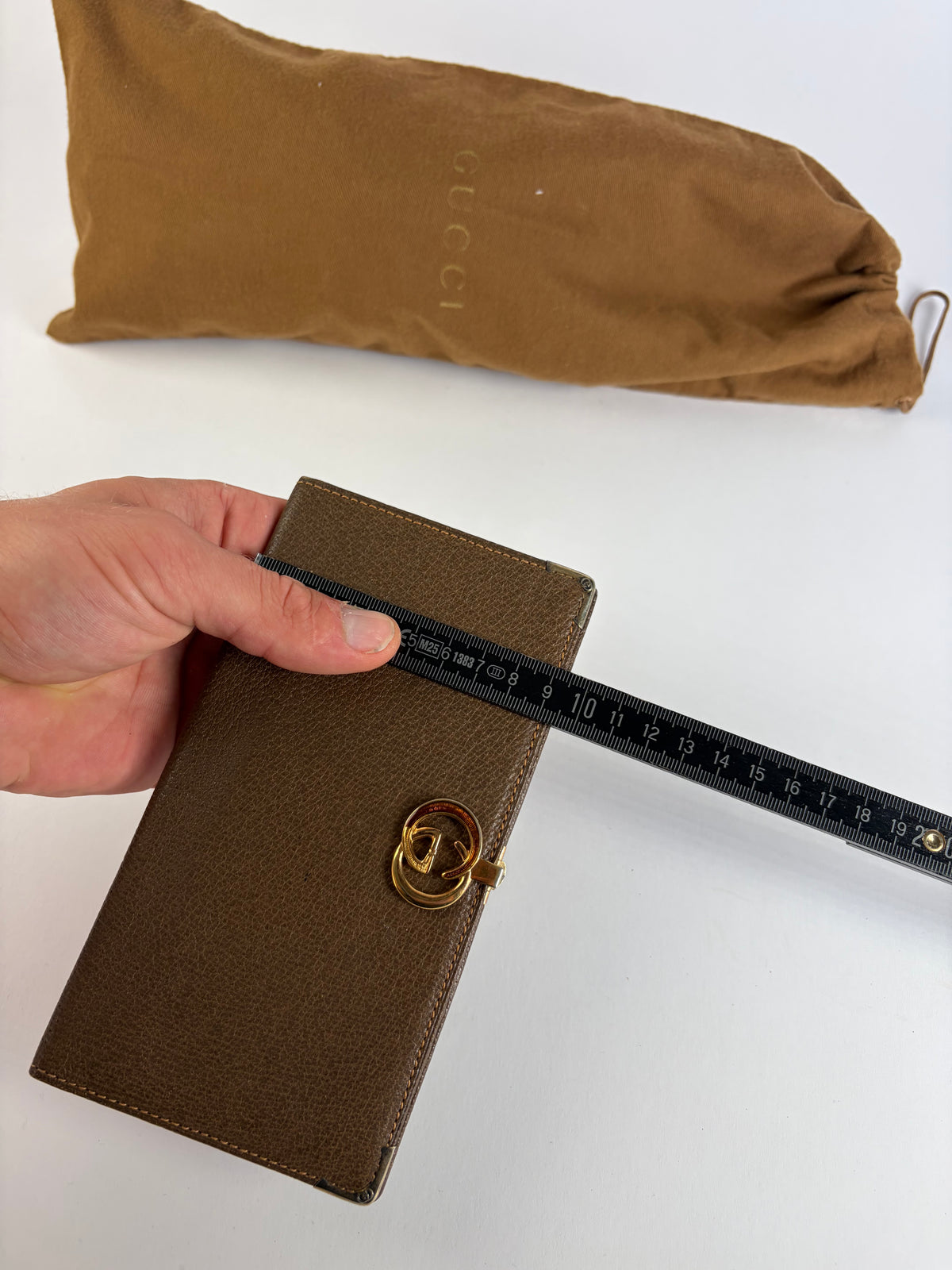 Vintage Gucci Pebbled Leather Bifold Wallet Late 1970s Dark Brown