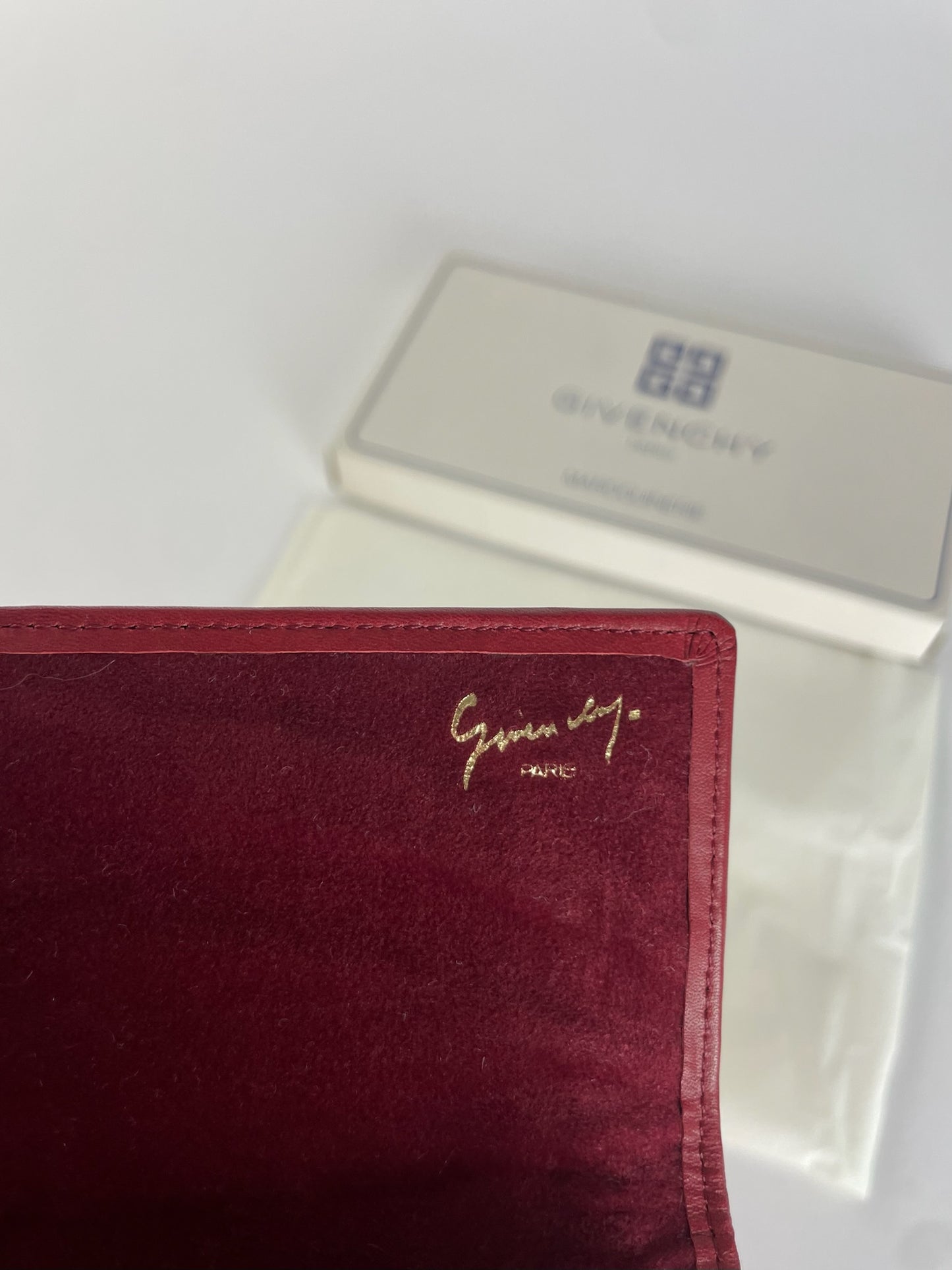 Vintage Givenchy Monogram Leather Long Etui Red