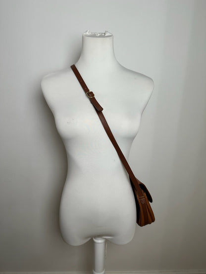 Sac bandoulière vintage Burberry en cuir marron