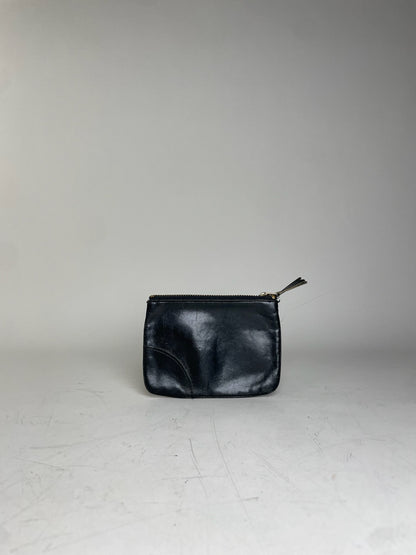 Vintage Comme des Garçons Leather Pouch Black Gold-Tone Zip