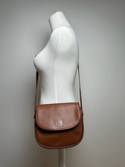 Sac bandoulière vintage Burberry en cuir marron