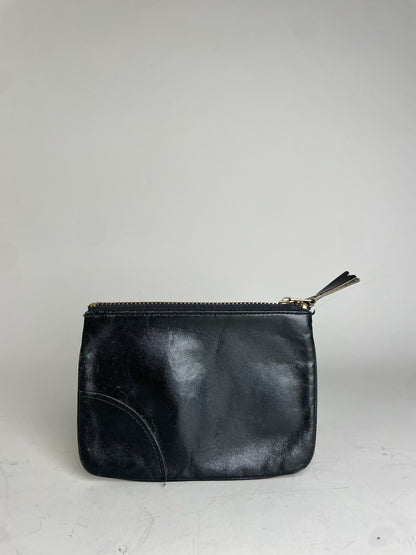 Vintage Comme des Garçons Leather Pouch Black Gold-Tone Zip