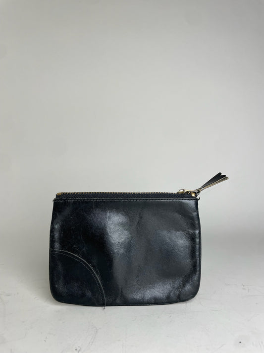 Vintage Comme des Garçons Leather Pouch Black Gold-Tone Zip