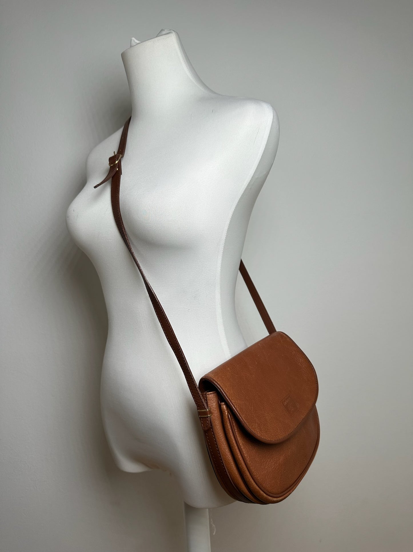 Sac bandoulière vintage Burberry en cuir marron