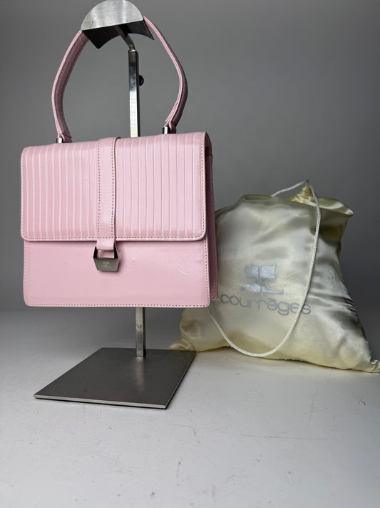 Vintage Courreges Leather Handbag Pink