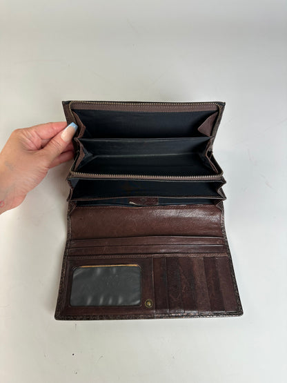 Vintage Vivienne Westwood Leather Wallet Bronze Gold-tone Clasp