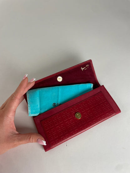 Vintage Givenchy Monogram Leather Long Etui Red