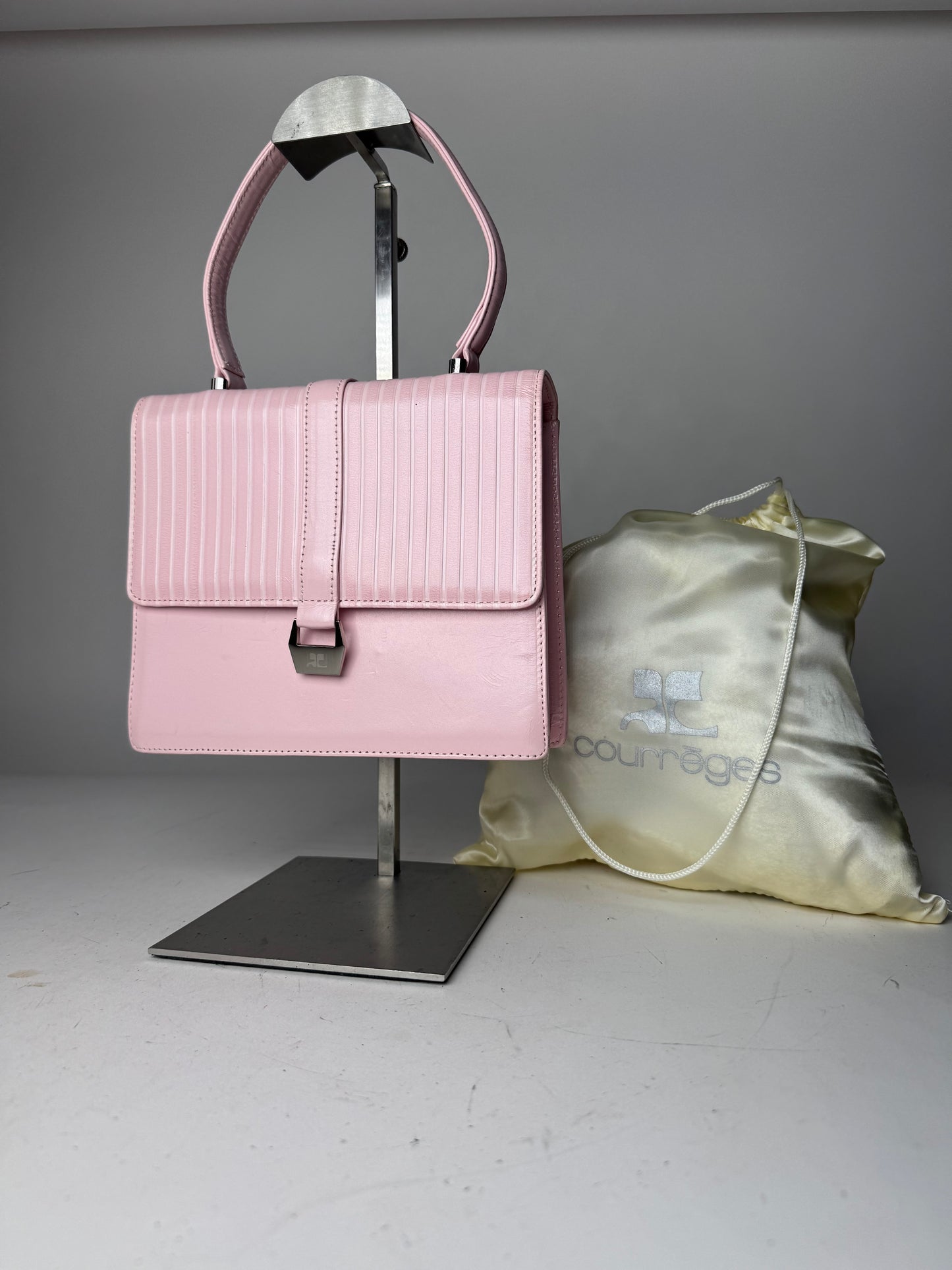 Vintage Courreges Leather Handbag Pink