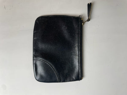 Vintage Comme des Garçons Leather Pouch Black Gold-Tone Zip
