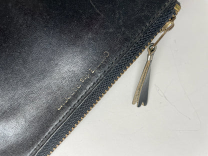 Vintage Comme des Garçons Leather Pouch Black Gold-Tone Zip