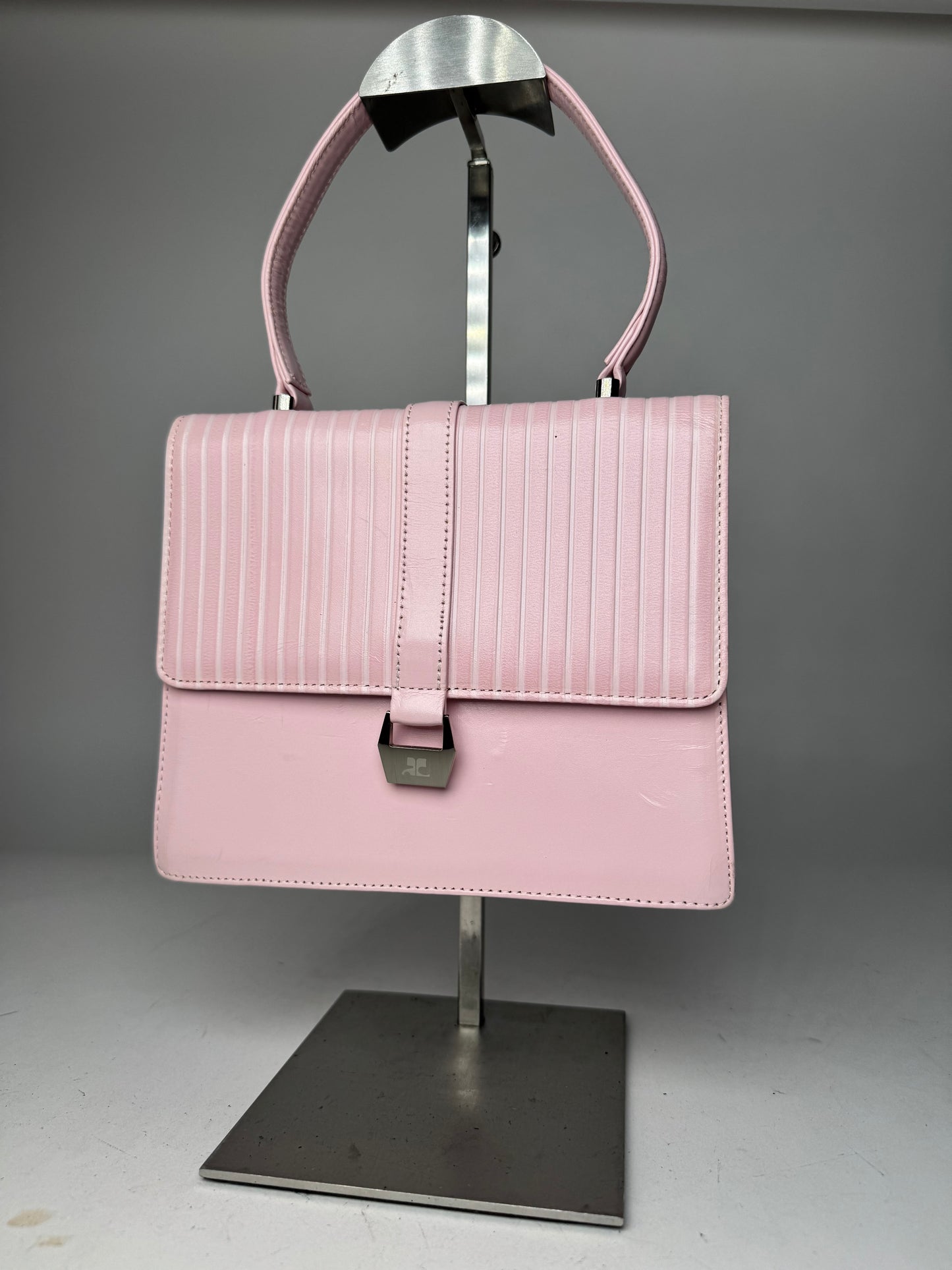 Vintage Courreges Leather Handbag Pink