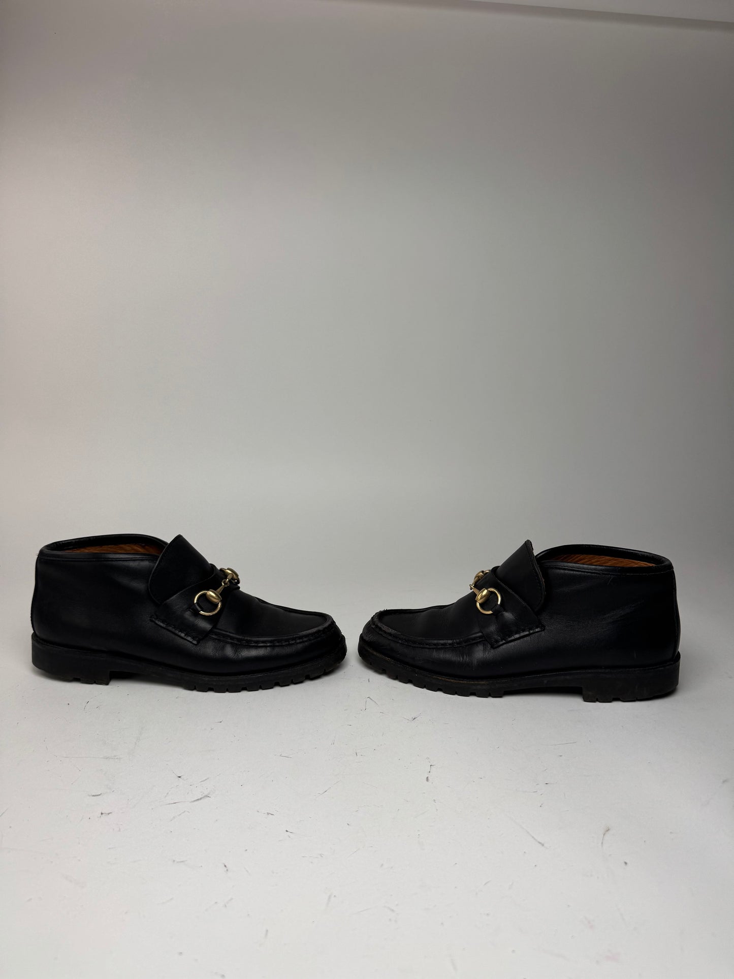 Vintage Gucci Leather Boots Horsebit Black