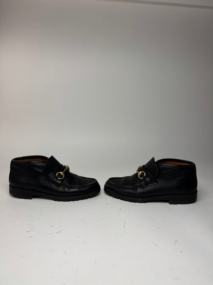Vintage Gucci Leather Boots Horsebit Black