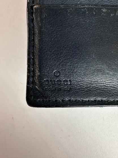 Vintage Gucci Microguccissima Bifold Wallet Navy Blue