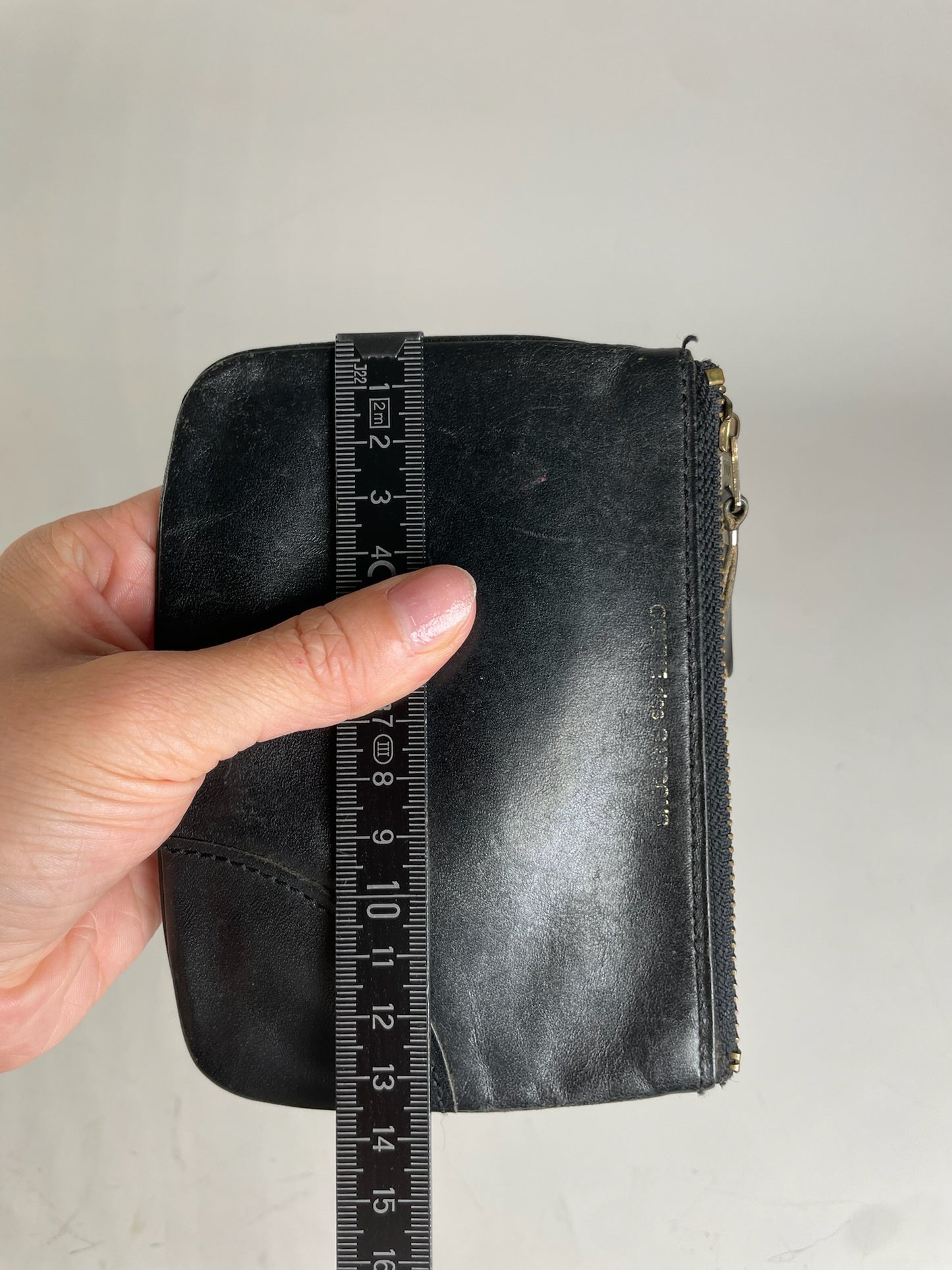 Vintage Comme des Garçons Leather Pouch Black Gold-Tone Zip