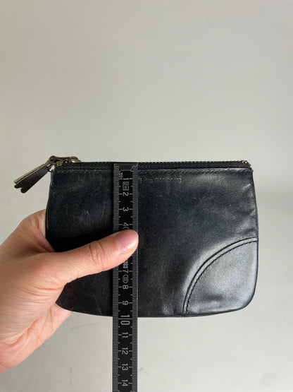 Vintage Comme des Garçons Leather Pouch Black Gold-Tone Zip