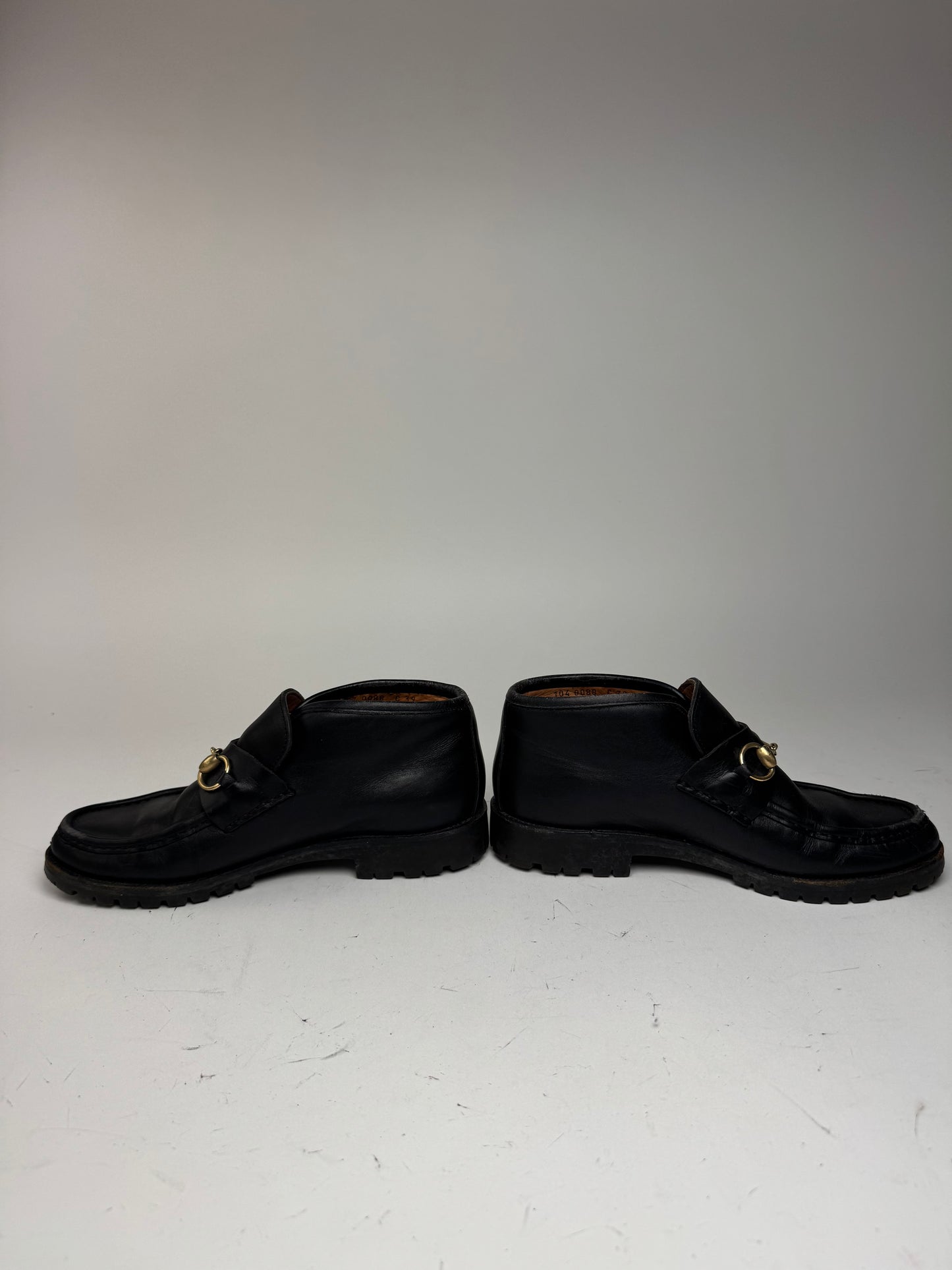 Vintage Gucci Leather Boots Horsebit Black