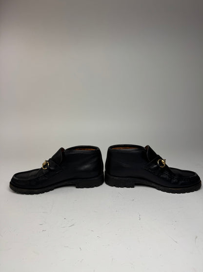 Vintage Gucci Leather Boots Horsebit Black