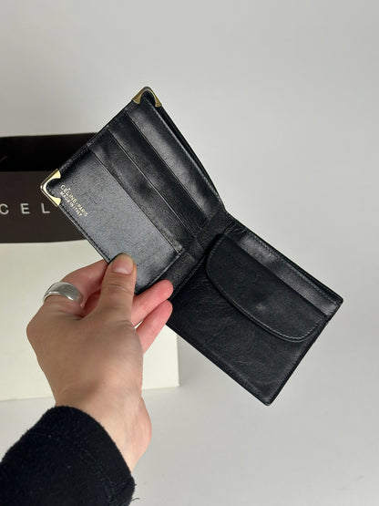Vintage Celine Paris Leather foldable wallet black