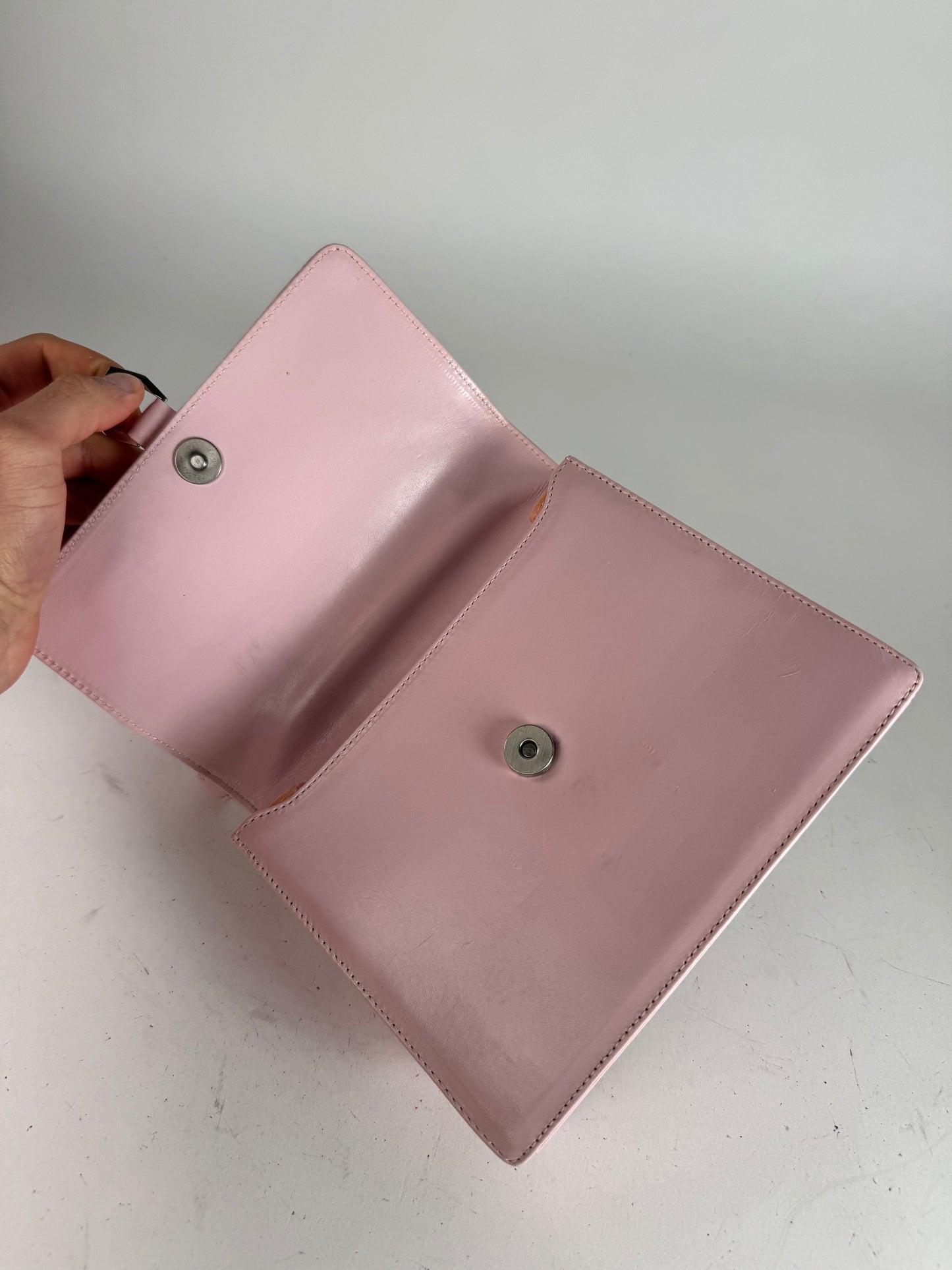 Vintage Courreges Leather Handbag Pink