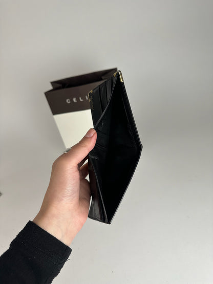 Vintage Celine Paris Leather foldable wallet black