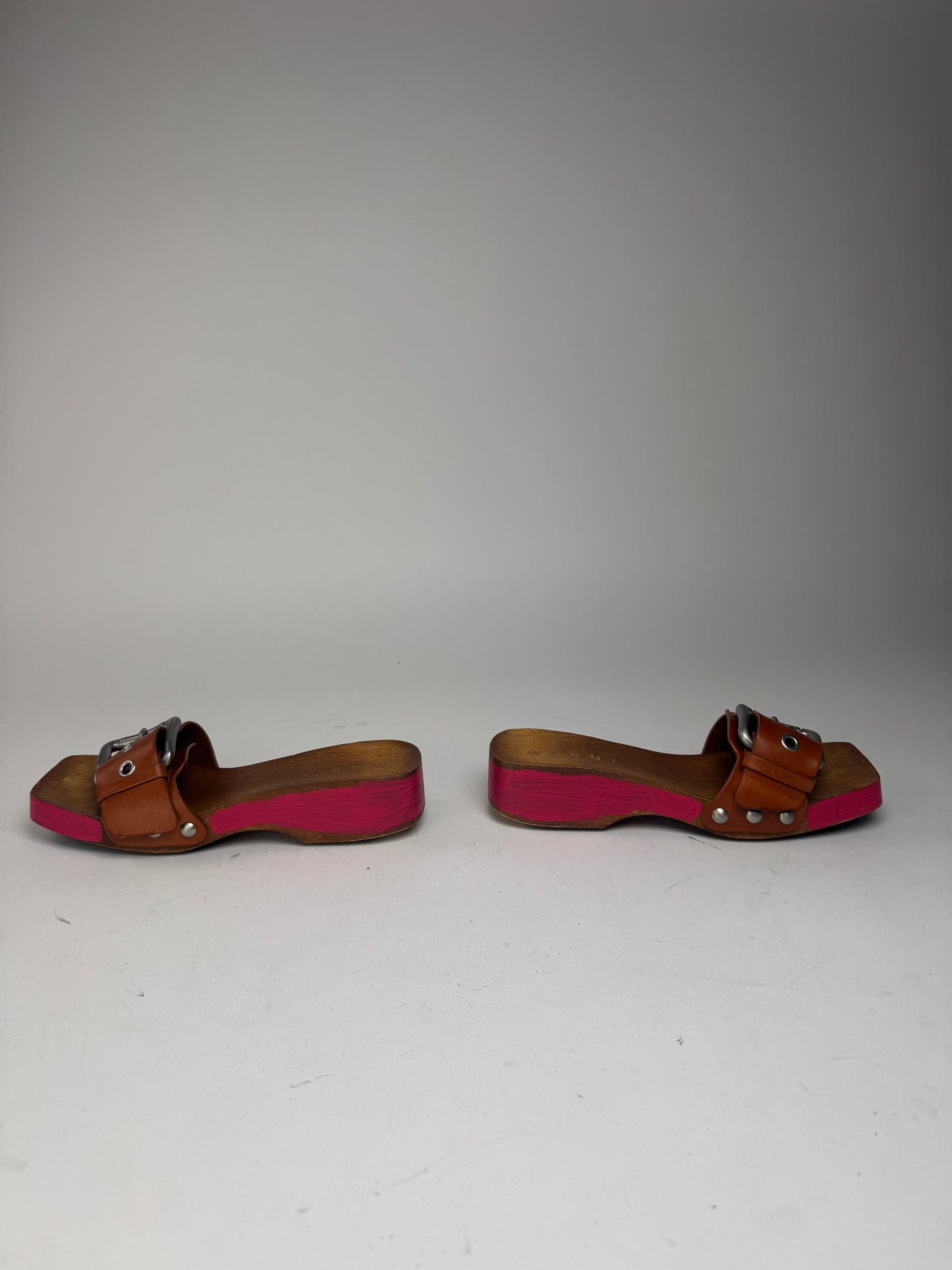 Vintage Marni Wooden Sandals Pink brown EU37