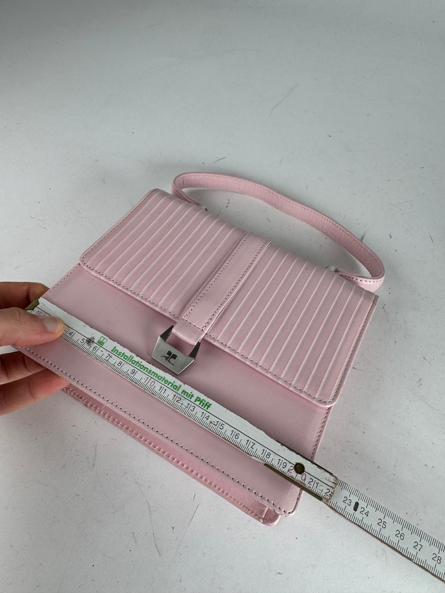 Vintage Courreges Leather Handbag Pink