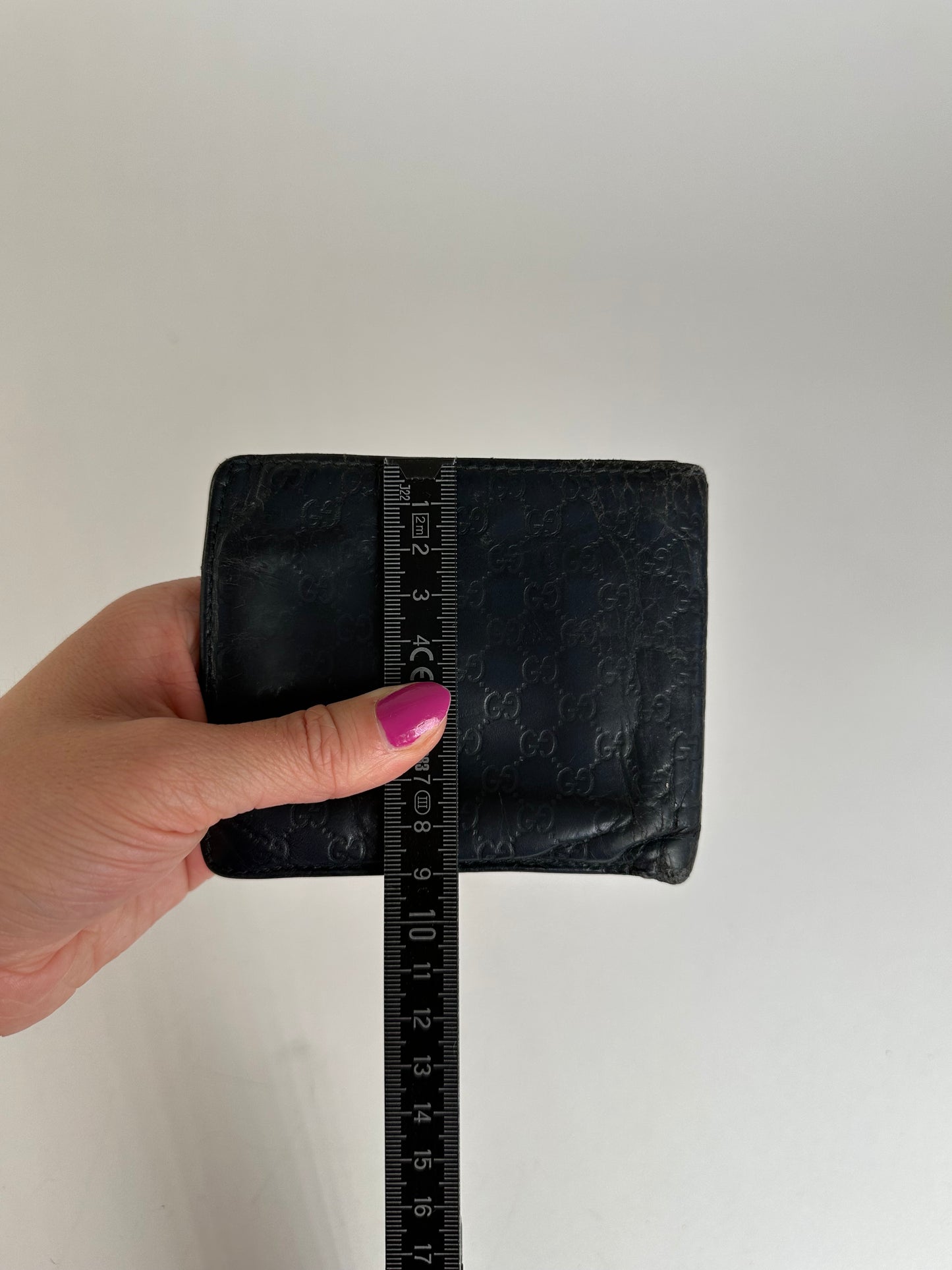 Vintage Gucci Microguccissima Bifold Wallet Navy Blue