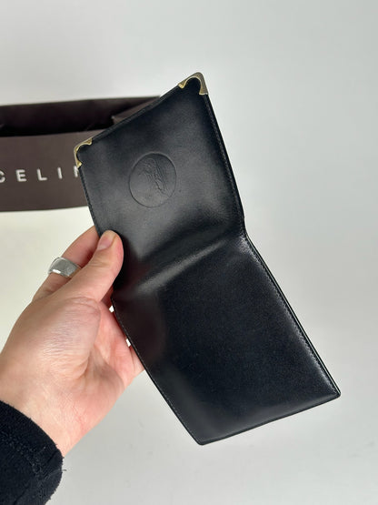 Vintage Celine Paris Leather foldable wallet black