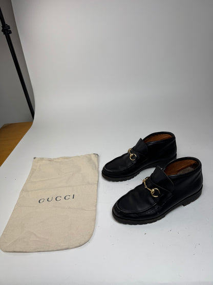 Vintage Gucci Leather Boots Horsebit Black