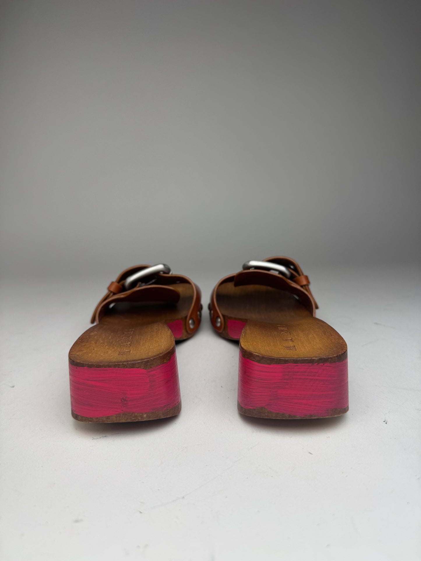 Vintage Marni Wooden Sandals Pink brown EU37