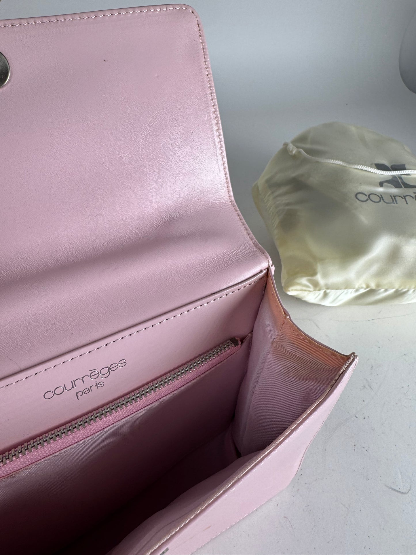 Vintage Courreges Leather Handbag Pink