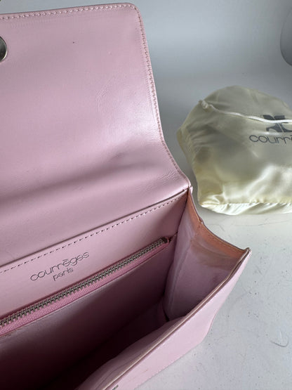 Vintage Courreges Leather Handbag Pink