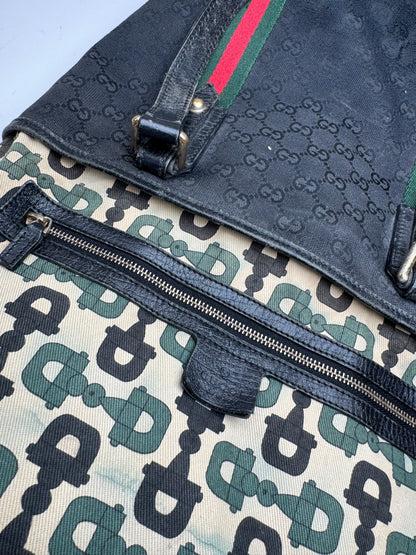 Vintage Gucci Monogramm Canvas Shopper Black