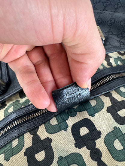 Vintage Gucci Monogramm Canvas Shopper Black