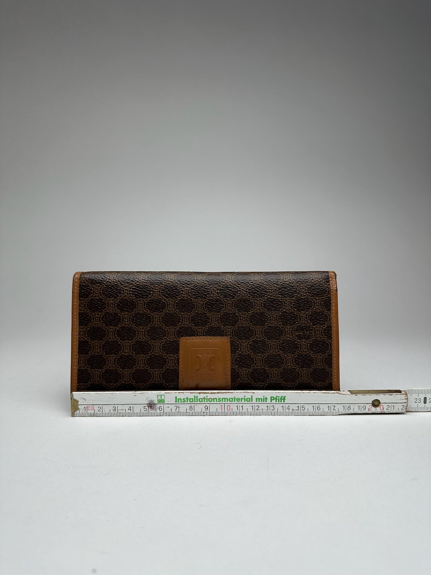Vintage Celine Paris Leather monogram Wallet Brown