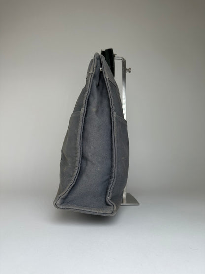 Vintage HERMÈS Canvas Tote Bag Grey