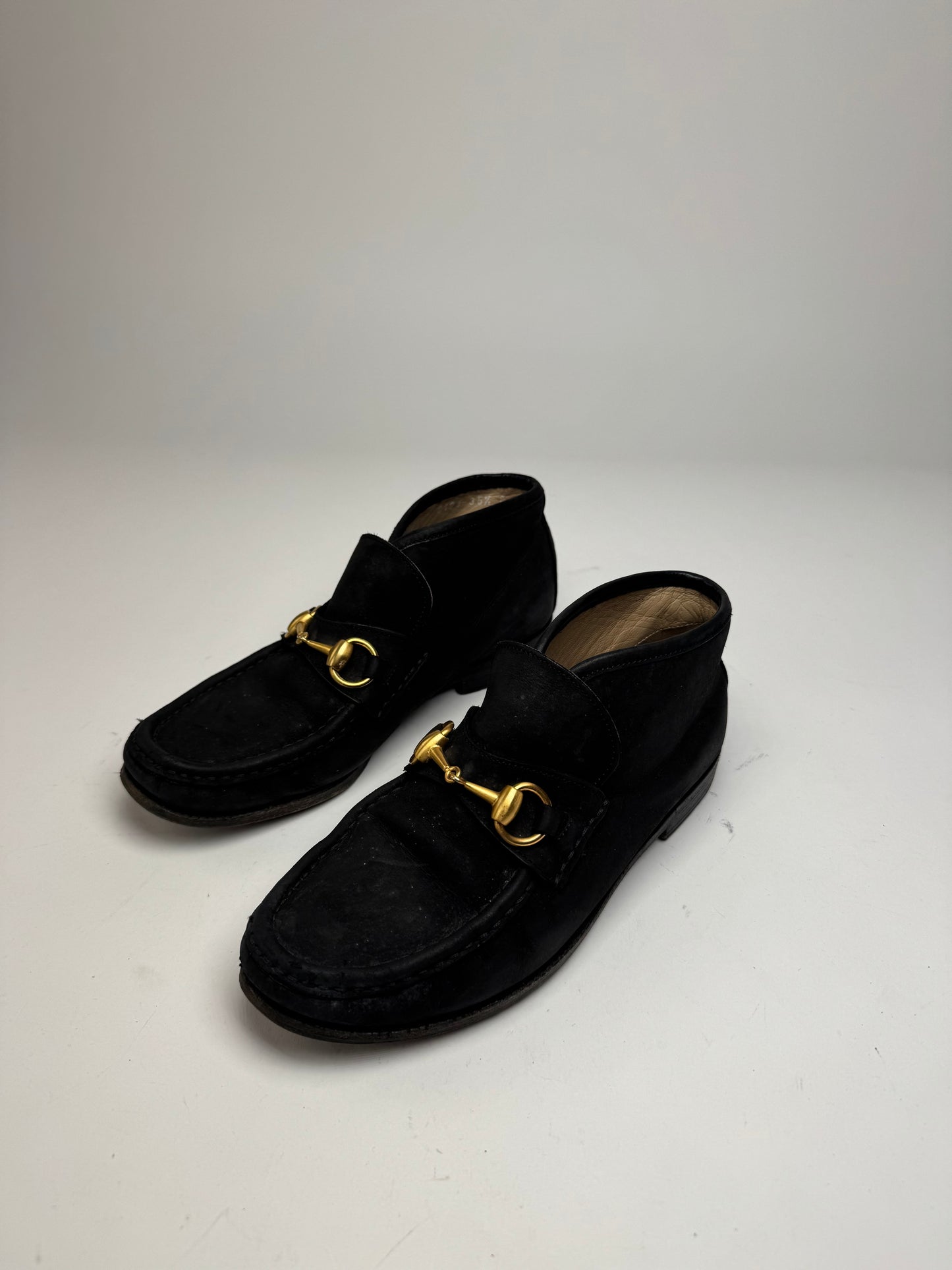 Vintage Gucci Horsebit Leather Boots Black EU35,5