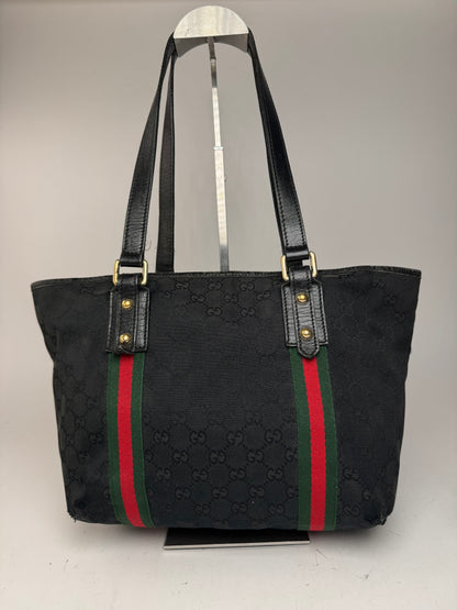 Vintage Gucci Monogramm Canvas Shopper Black