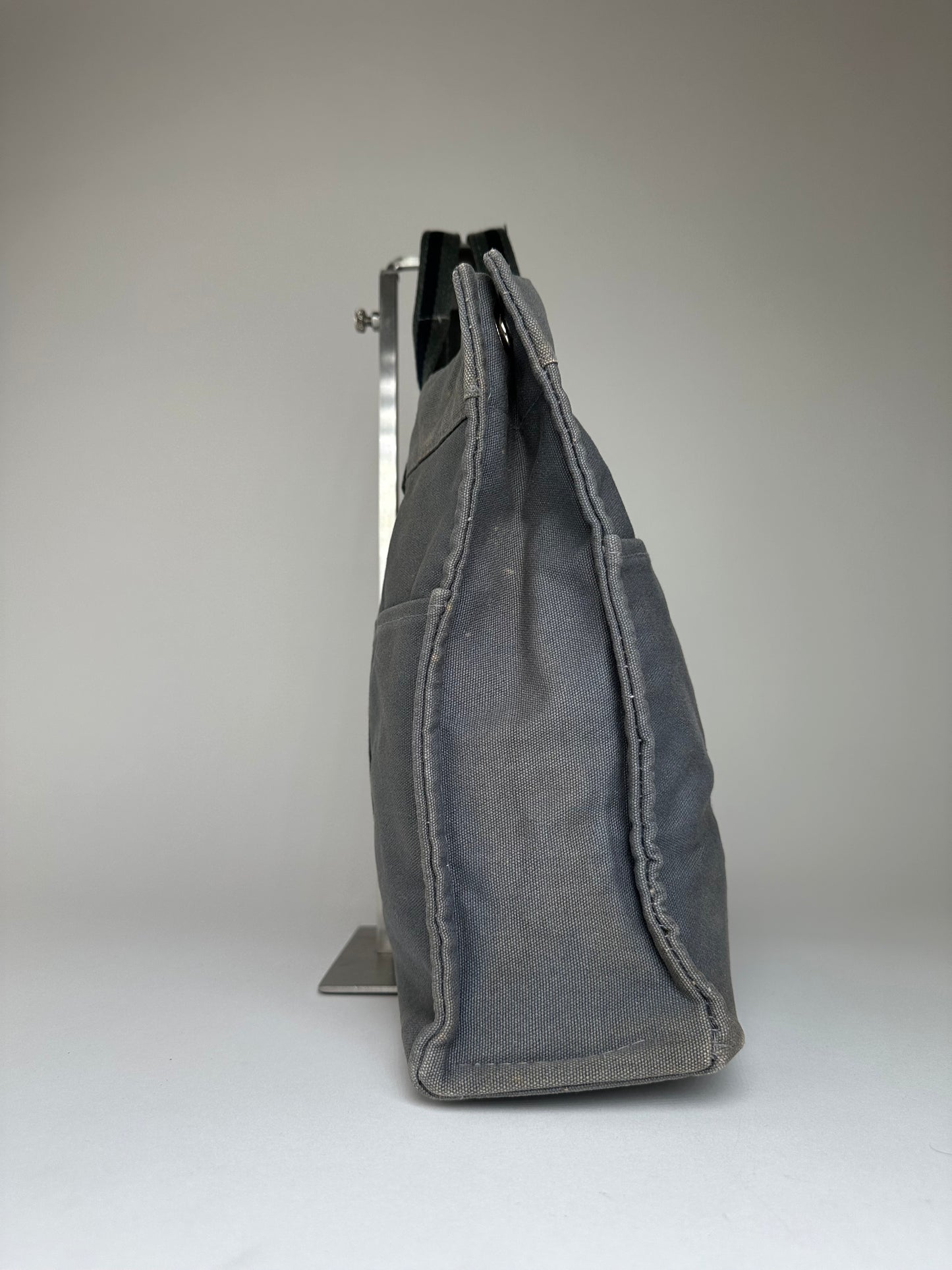 Vintage HERMÈS Canvas Tote Bag Grey