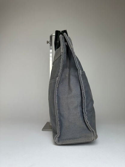Vintage HERMÈS Canvas Tote Bag Grey